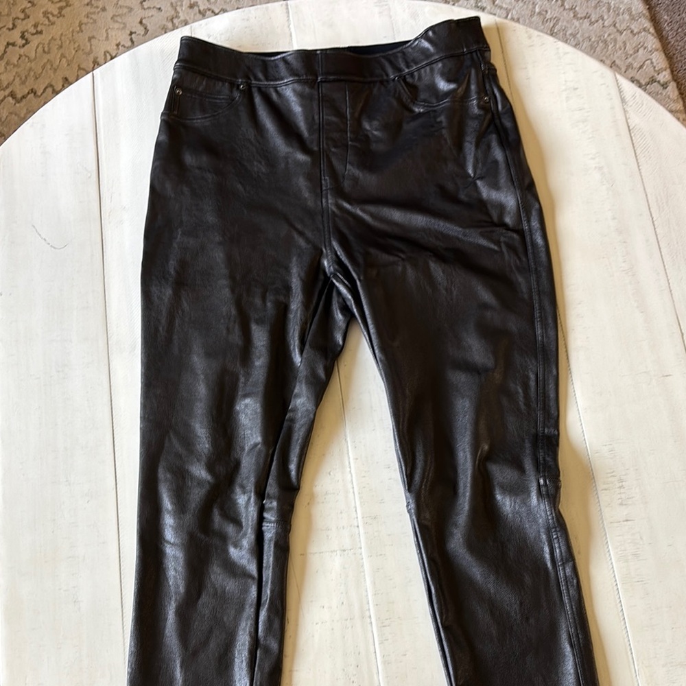 SPANX Black Faux Leather Leggings